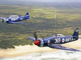A2A_013 - some of my early air to air shots with a Canon 10D - Stu Davidson in his Sea Fury and his Harvard flying in formation