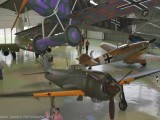 Hendon__048 - a view of the Milsestones Hangar with a Messerschmitt 109G and a Kawasaki Ki-1001b